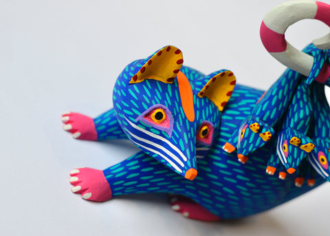 Opossum Azul Alebrije