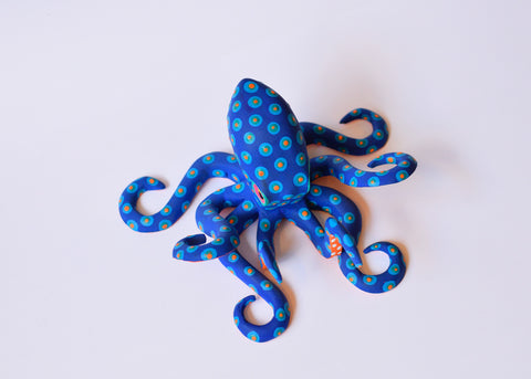 Pulpo Mediano Azul Alebrije