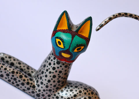 Gato Plateado Alebrije