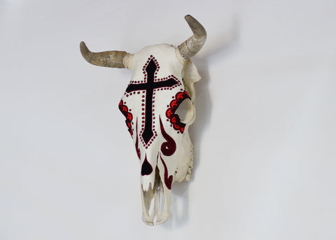 Cabeza Cruz Negra Fondo Blanco