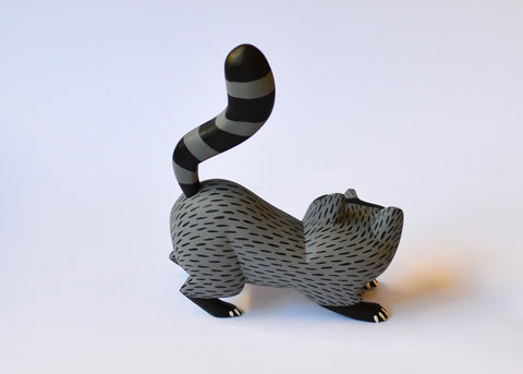 Raccoon Gris y Negro Alebrije