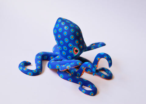 Pulpo Mediano Azul Alebrije