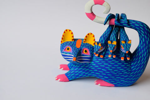 Opossum Azul Alebrije