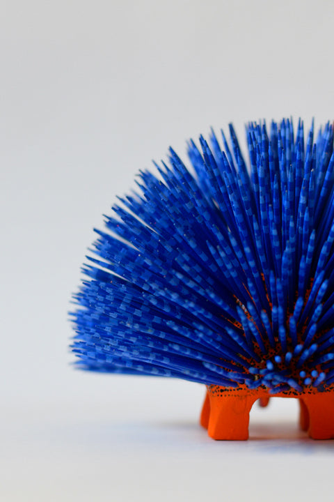 Erizo Azul y Naranja Alebrije