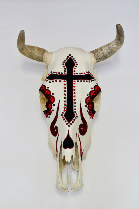 Cabeza Cruz Negra Fondo Blanco
