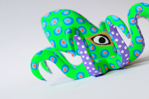 Pulpo Chico Verde Alebrije
