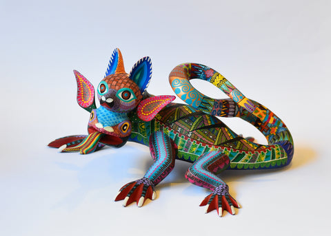 Iguana Doble Cabeza Zapoteca Alebrije