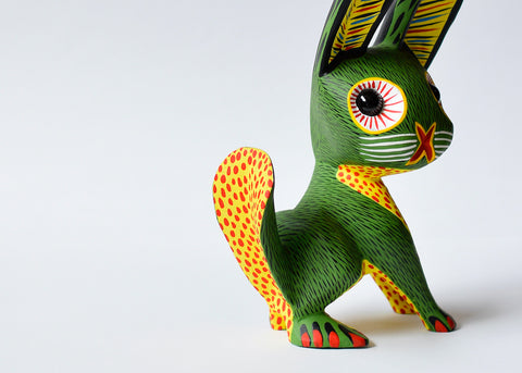 Conejo Verde Alebrije