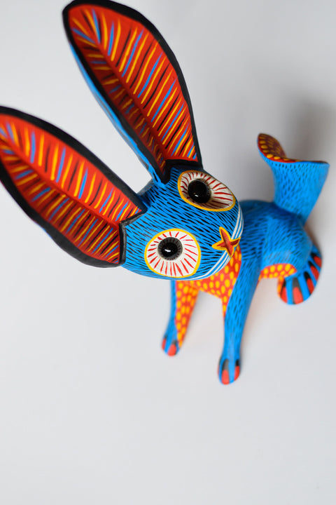 Conejo Azul Orejón Alebrije