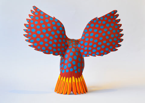 Buho Lunares Rojo Alebrije