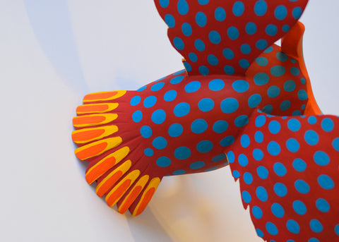 Buho Lunares Rojo Alebrije