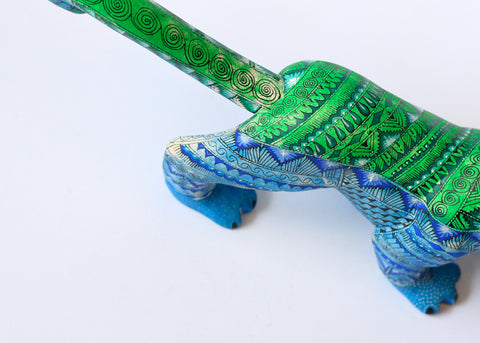 Jaguar Zapoteco Azul y Verde Alebrije