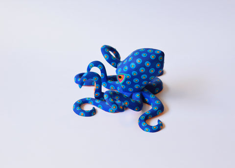 Pulpo Mediano Azul Alebrije