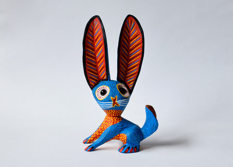 Conejo Azul Orejón Alebrije