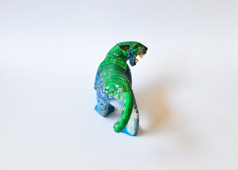 Jaguar Zapoteco Azul y Verde Alebrije