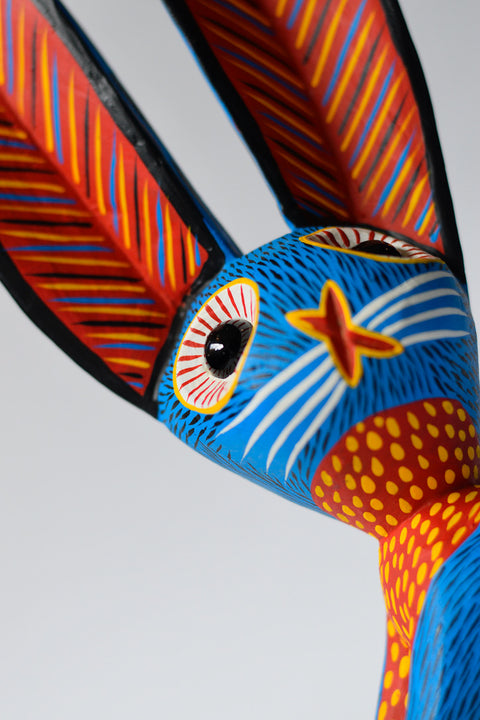 Conejo Azul Orejón Alebrije