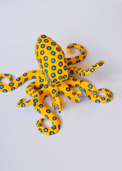Pulpo Mediano Amarillo Alebrije