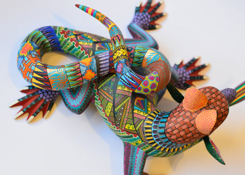Iguana Doble Cabeza Zapoteca Alebrije