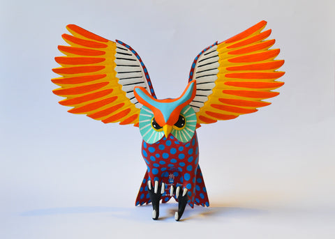 Buho Lunares Rojo Alebrije