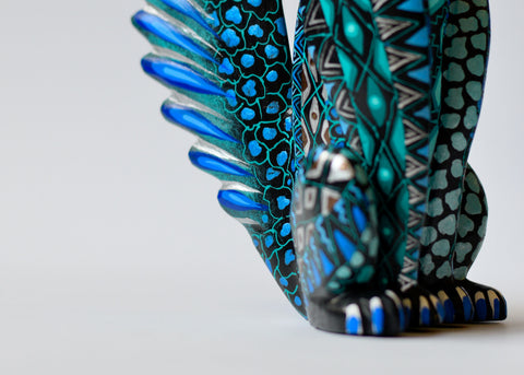 Gato Celeste Verde Agua Alebrije