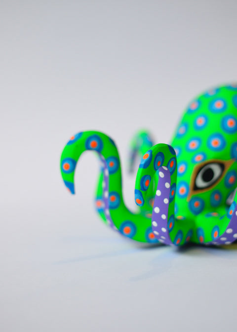 Pulpo Chico Verde Alebrije