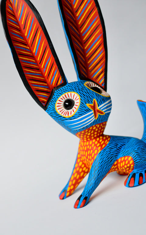 Conejo Azul Orejón Alebrije