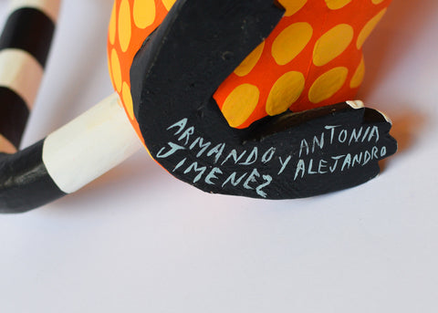Gato Amarrillo y Naranja Alebrije