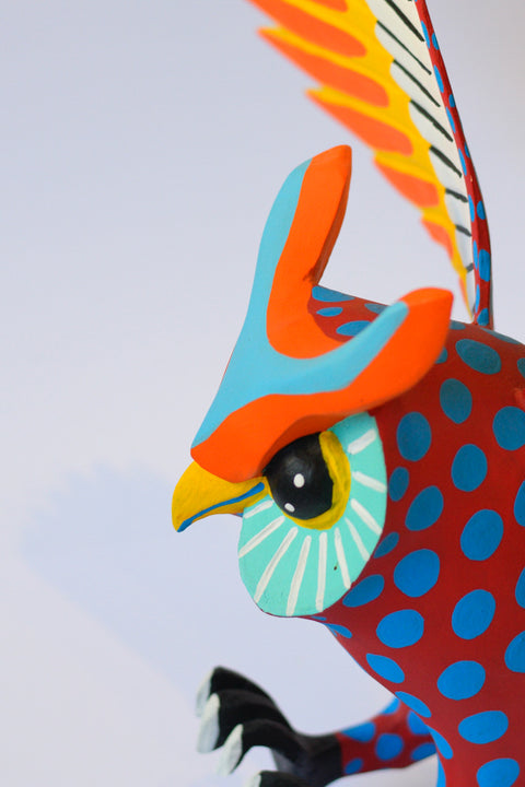Buho Lunares Rojo Alebrije