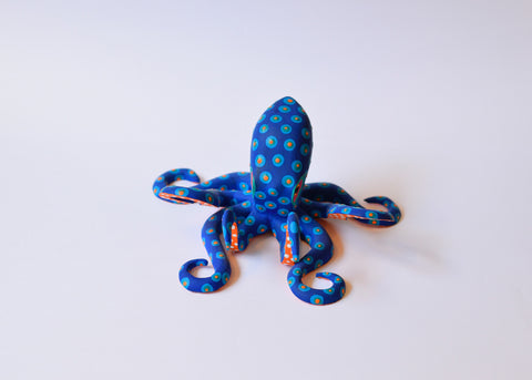 Pulpo Mediano Azul Alebrije