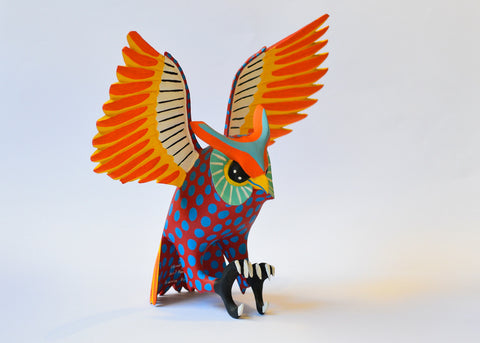 Buho Lunares Rojo Alebrije