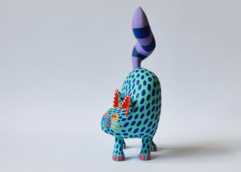 Gato Verde Agua Lunares Alebrije