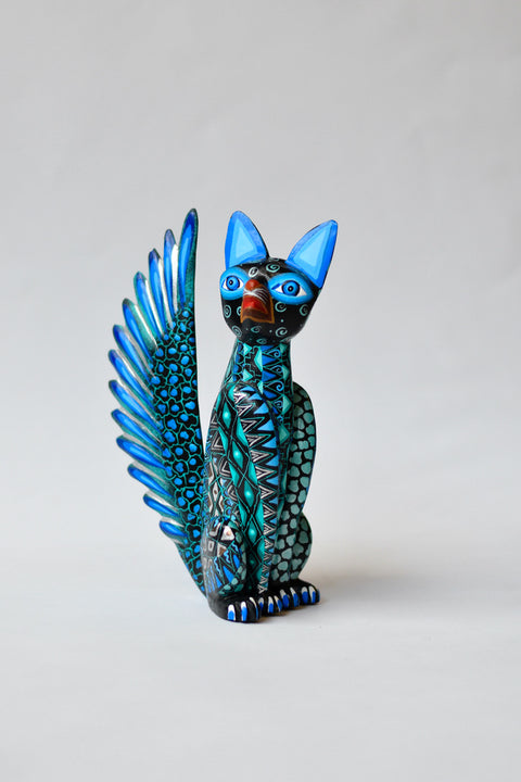 Gato Celeste Verde Agua Alebrije