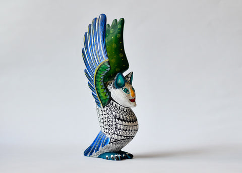Buho Blanco Brillante Alebrije