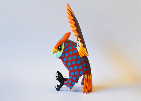 Buho Lunares Rojo Alebrije