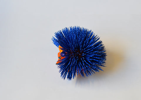 Erizo Azul y Naranja Alebrije