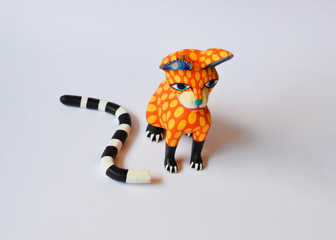 Gato Amarrillo y Naranja Alebrije