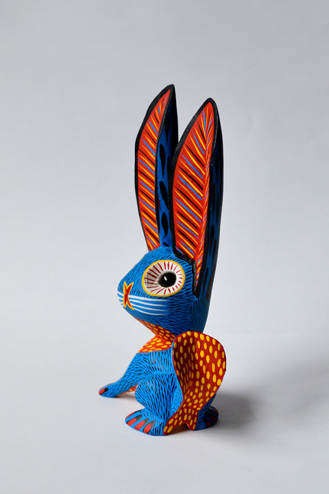 Conejo Azul Orejón Alebrije