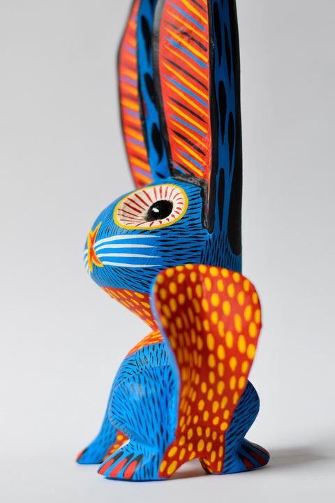 Conejo Azul Orejón Alebrije