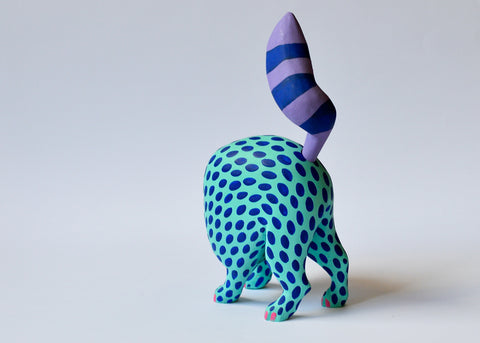 Gato Verde Agua Lunares Alebrije
