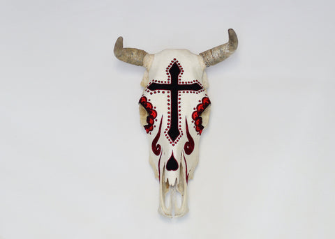 Cabeza Cruz Negra Fondo Blanco