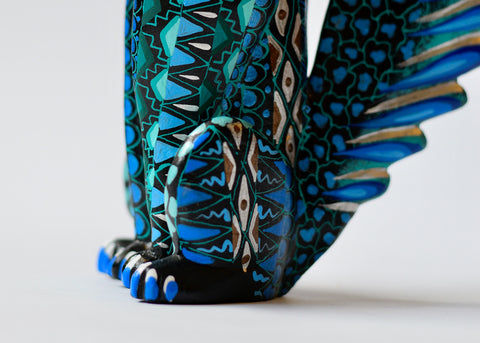 Gato Celeste Verde Agua Alebrije