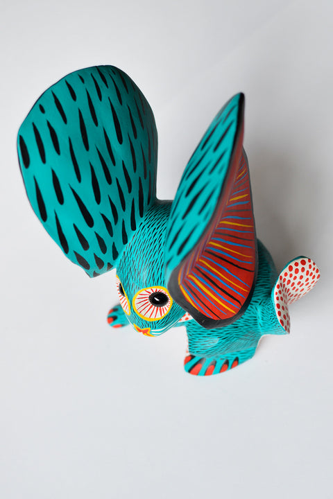 Conejo Verde Agua Orejón Alebrije