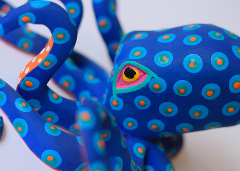 Pulpo Mediano Azul Alebrije