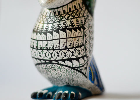 Buho Blanco Brillante Alebrije