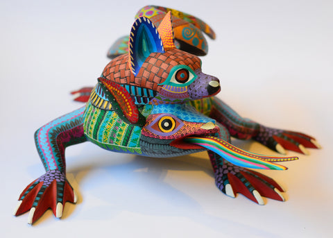 Iguana Doble Cabeza Zapoteca Alebrije