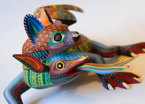 Iguana Doble Cabeza Zapoteca Alebrije
