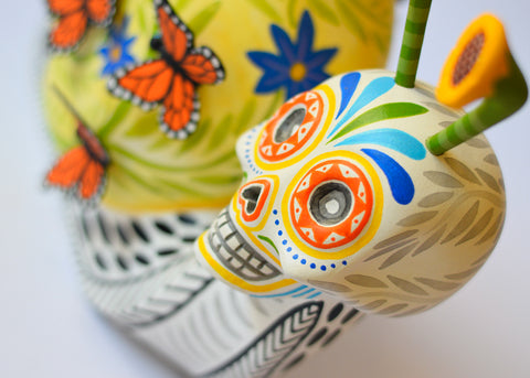 Caracol Skull Mariposa Alebrije