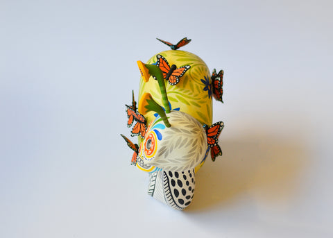 Caracol Skull Mariposa Alebrije