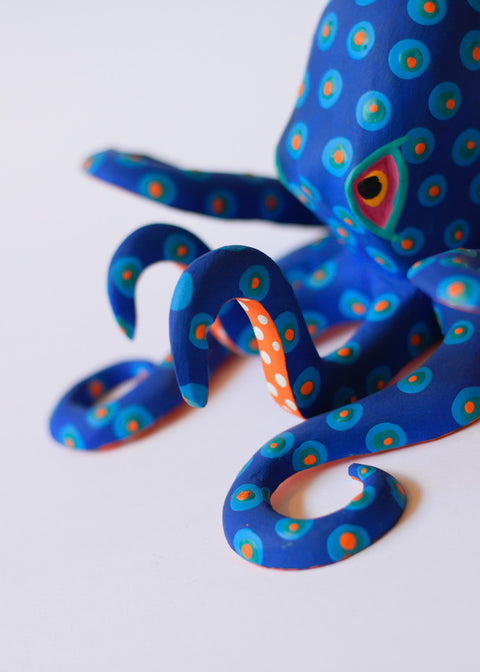 Pulpo Mediano Azul Alebrije