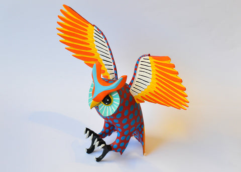 Buho Lunares Rojo Alebrije